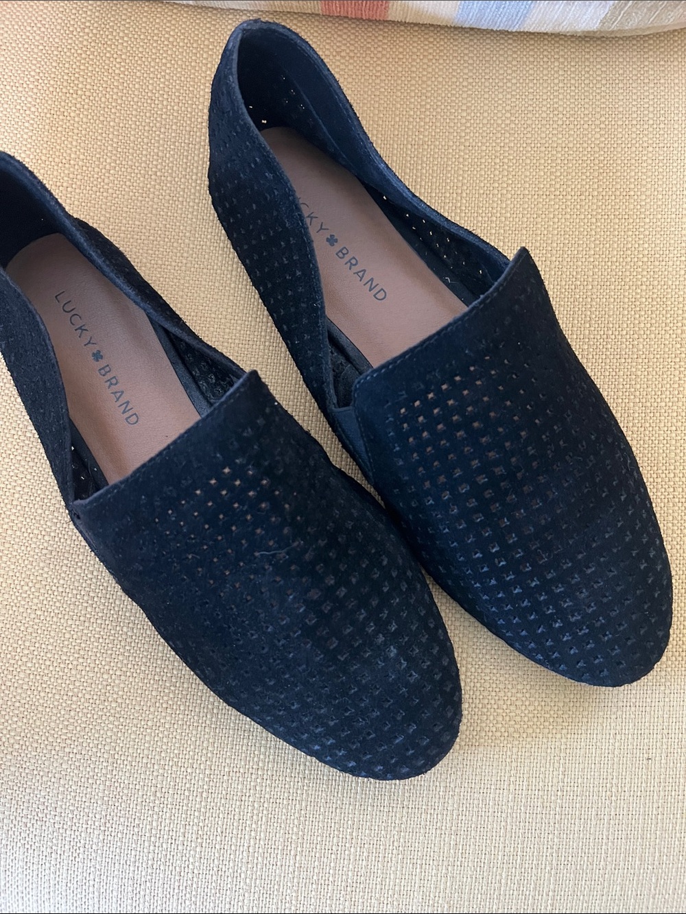 Lucky brand black suede shoes size 10